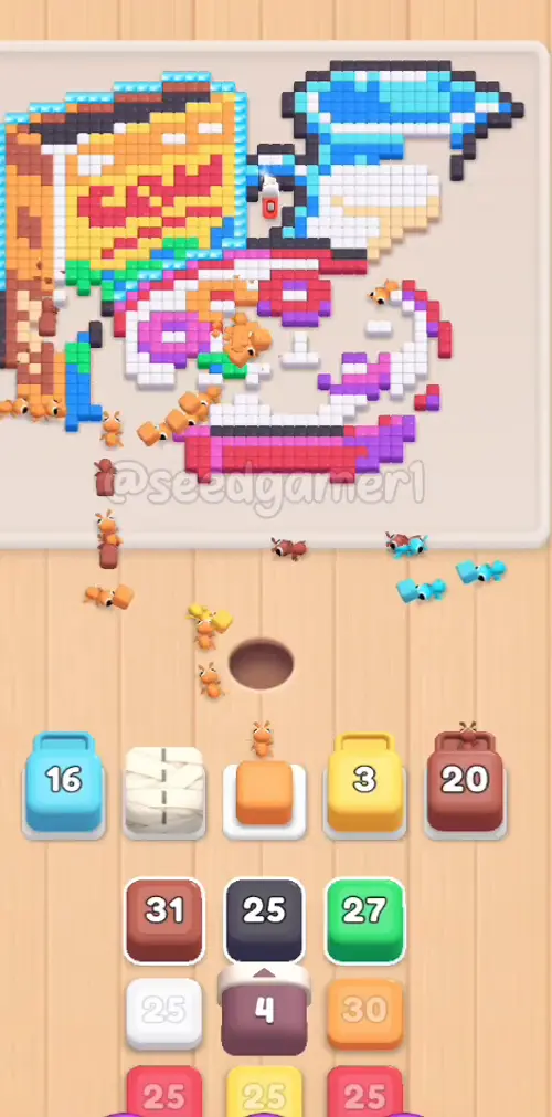 Mid-game: all five slots working