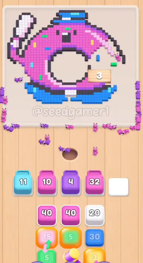 Purple x21 and Magenta x40 land within half a second of each other at 1:18