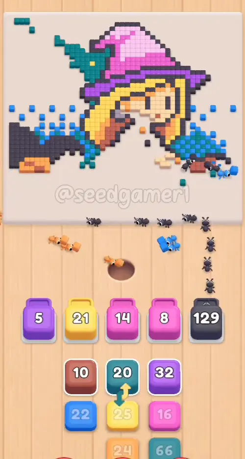Charcoal x139, the level's biggest block, lands at 1:55