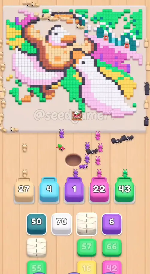 The picture is finally opening up as the stuck blocks release