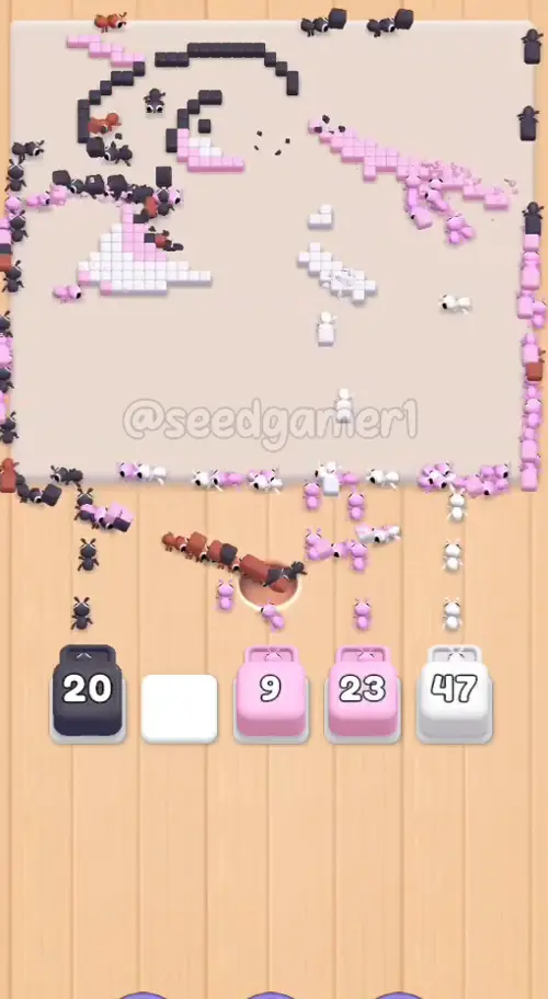 The last sweep: Charcoal, Pink and one final White