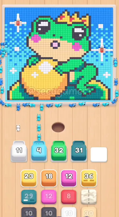 All five slots filled in the first three seconds