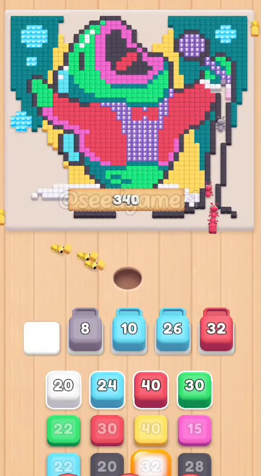 Mid-game — backdrop and curtain melting
