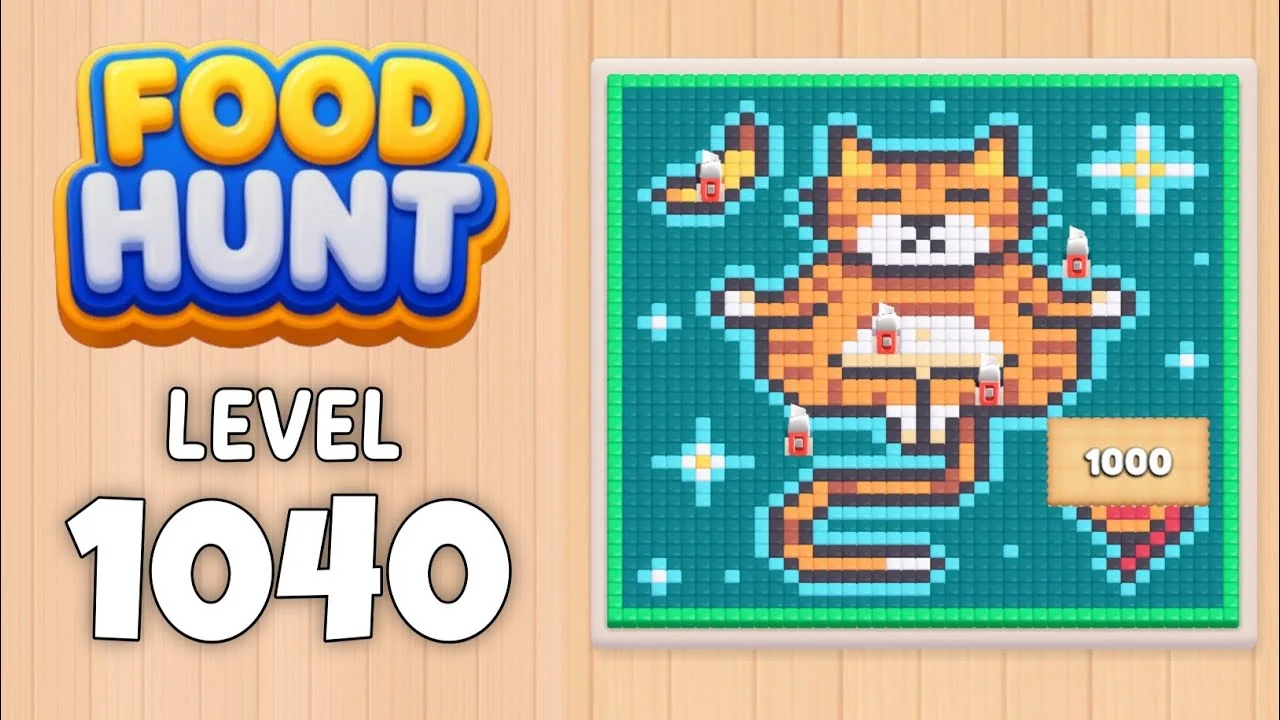 Food Hunt Level 1040 board layout