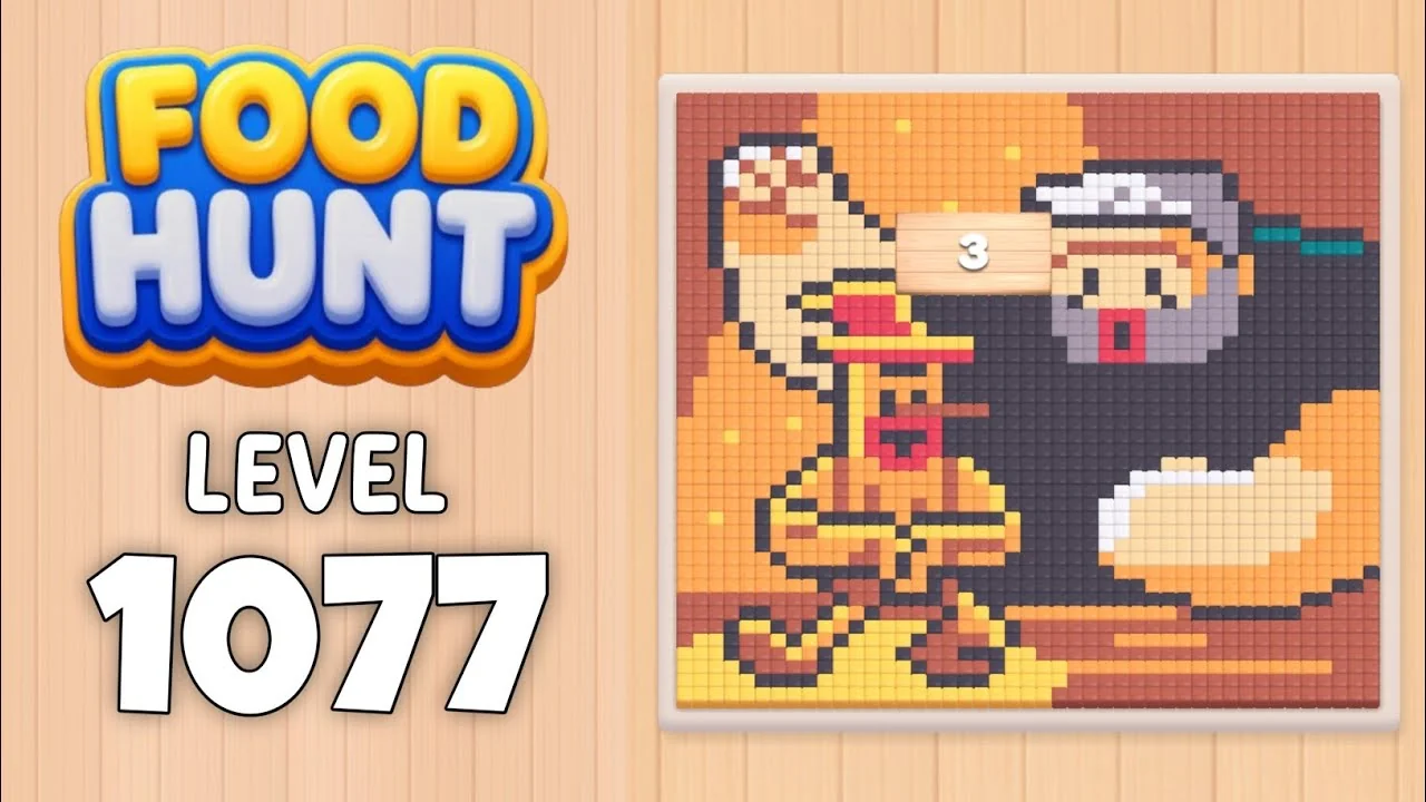 Food Hunt Level 1077 board layout