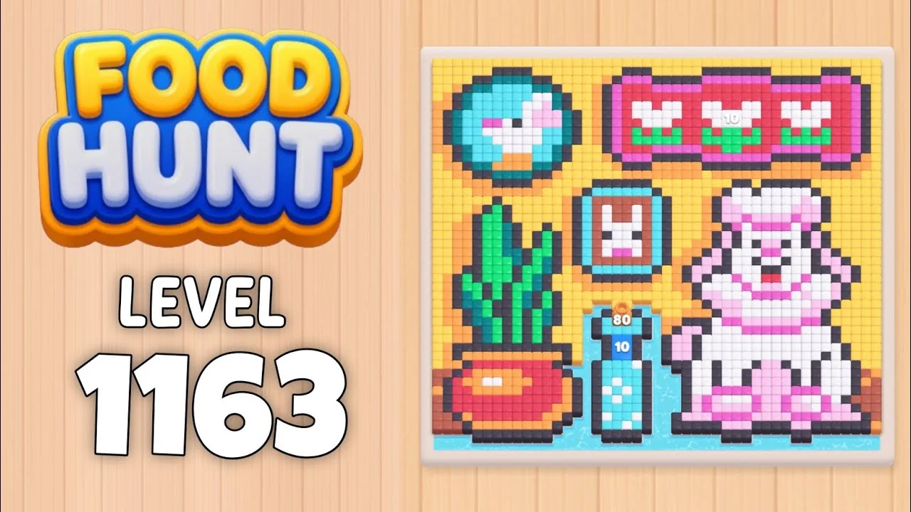 Food Hunt Level 1163 board layout