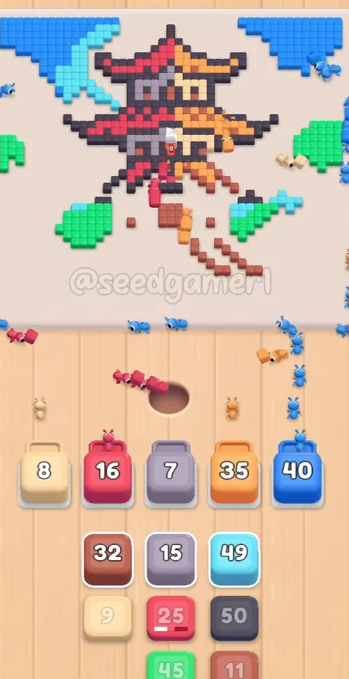 The cloth parcel in slot 5 opens into the largest block of the level