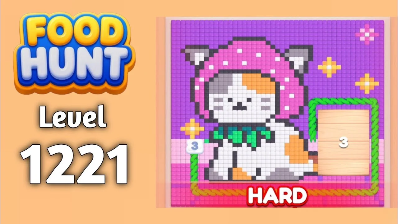 Food Hunt Level 1221 board layout