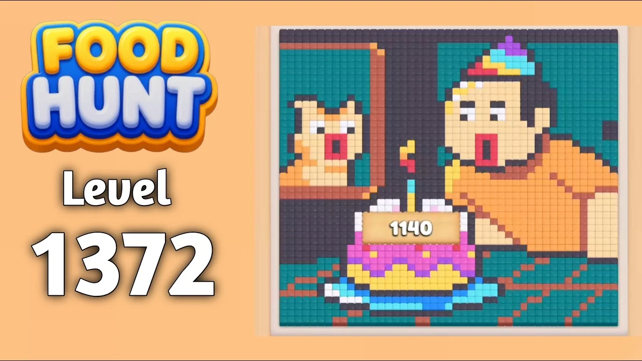 Food Hunt Level 1372 board layout