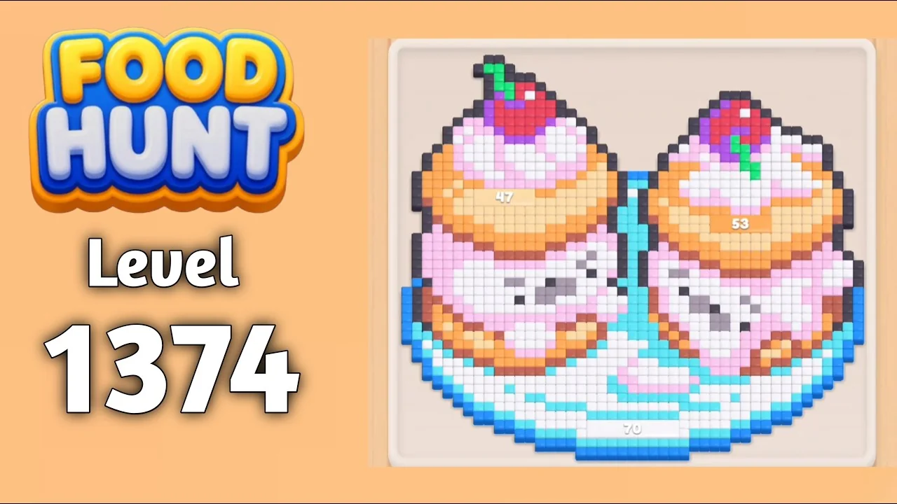 Food Hunt Level 1374 board layout