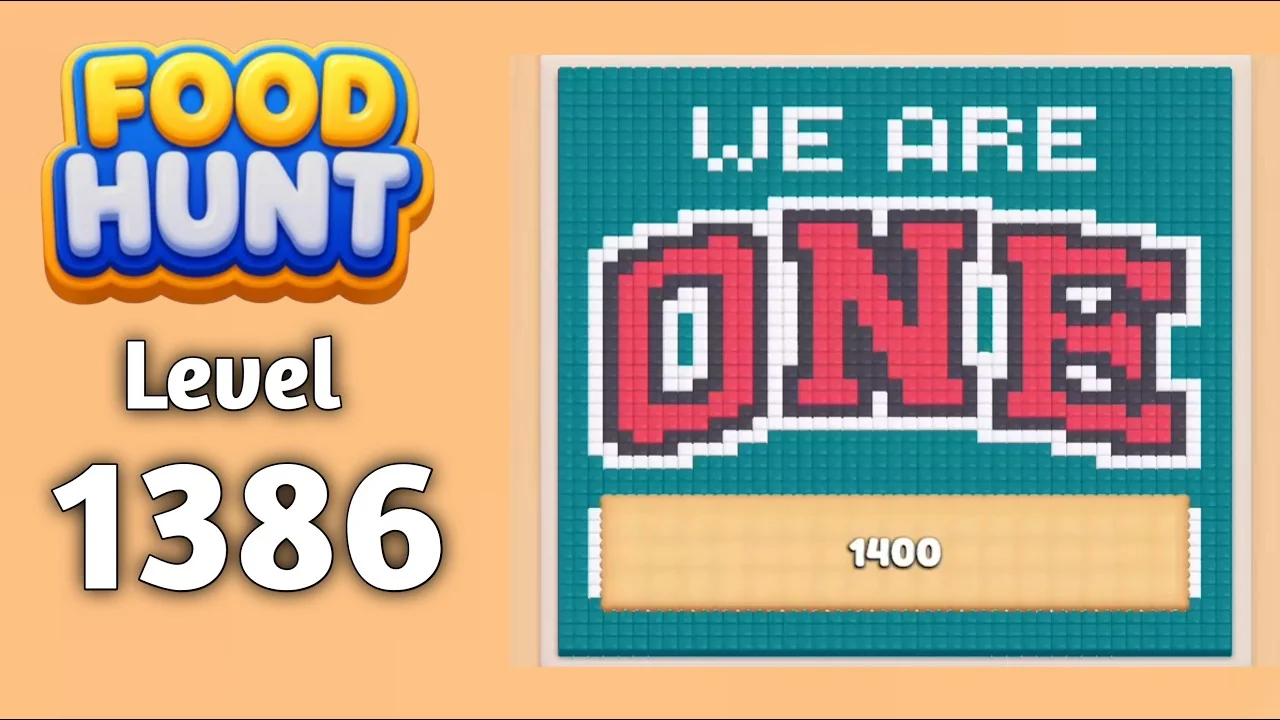 Food Hunt Level 1386 board layout