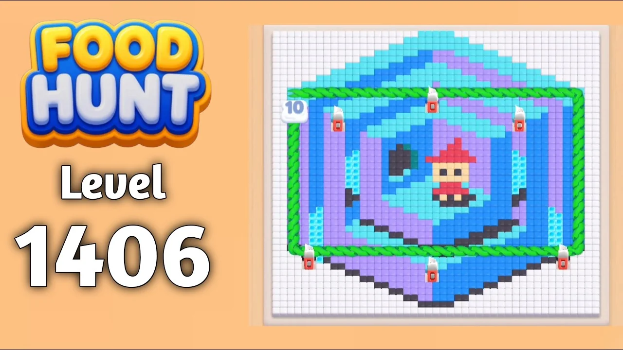 Food Hunt Level 1406 board layout
