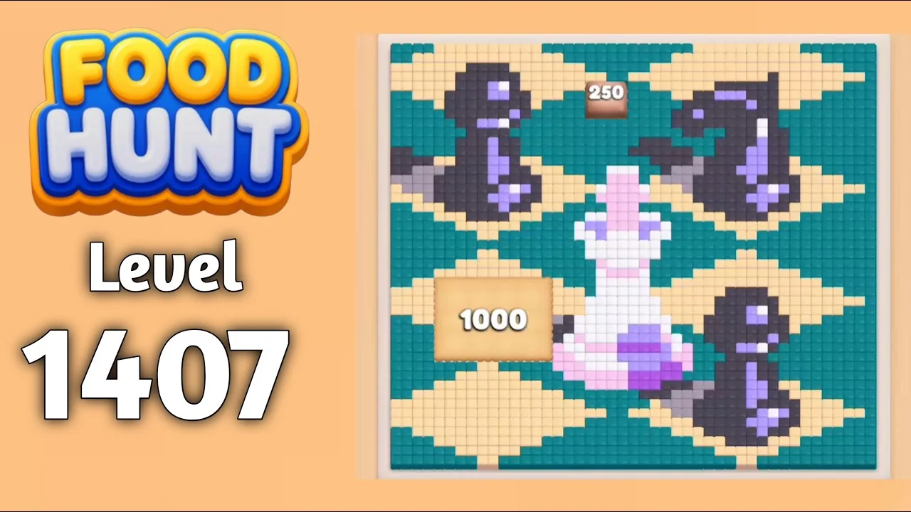 Food Hunt Level 1407 board layout