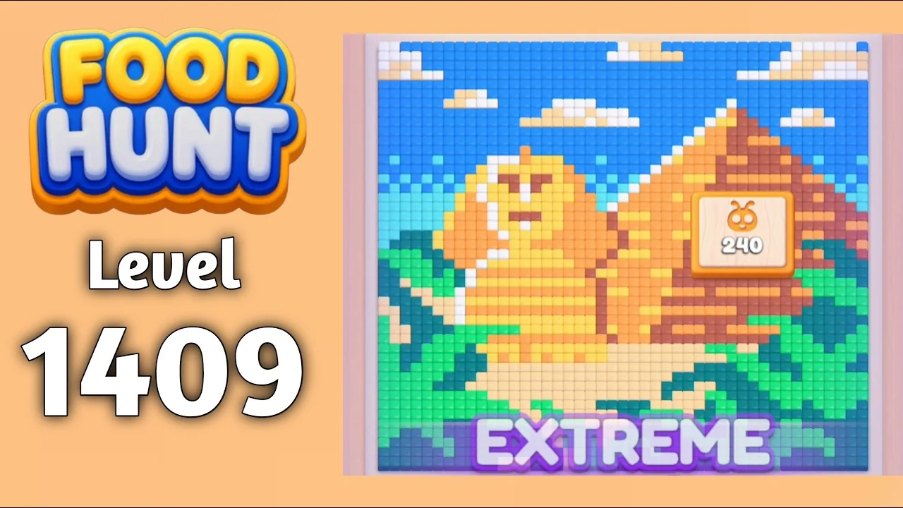 Food Hunt Level 1409 board layout