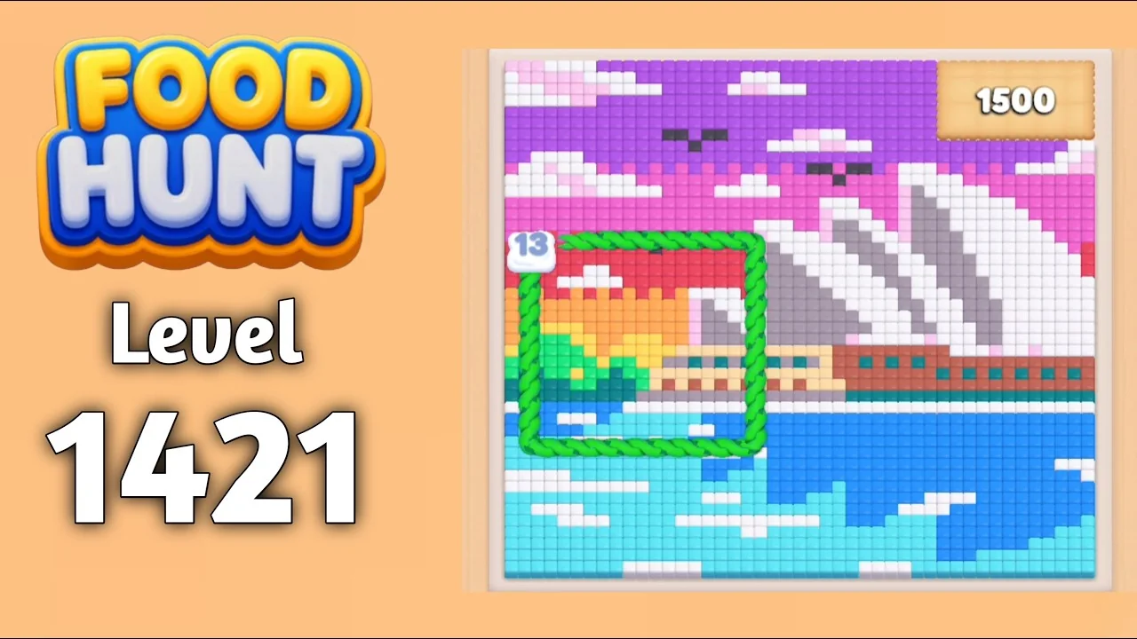 Food Hunt Level 1421 board layout