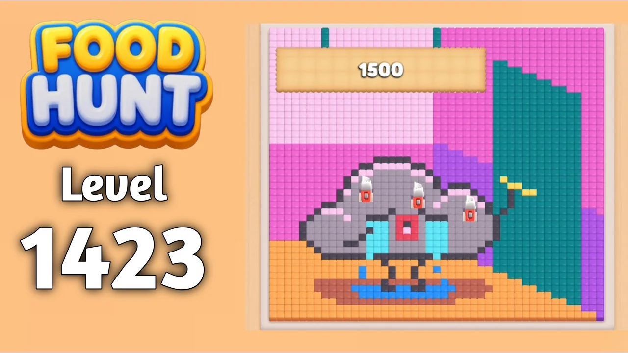 Food Hunt Level 1423 board layout