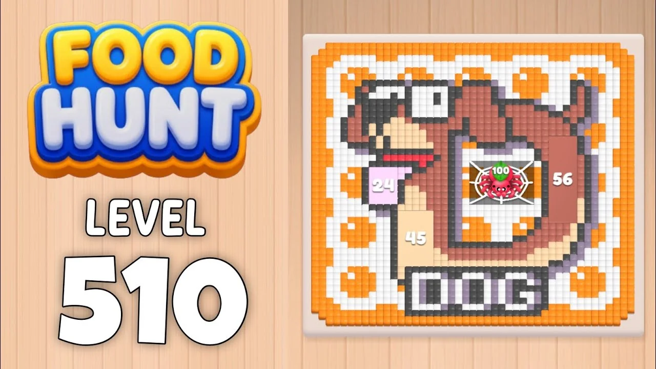 Food Hunt Level 510 board layout