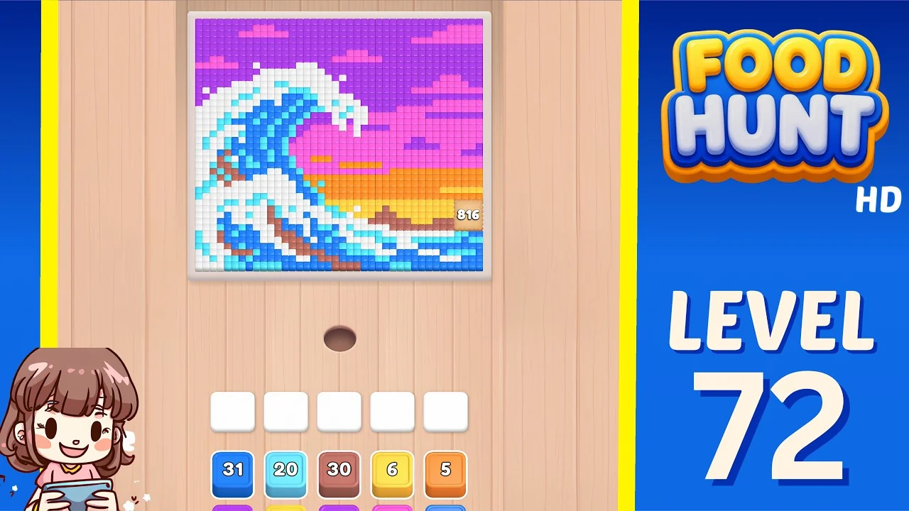 Food Hunt Level 72 board layout