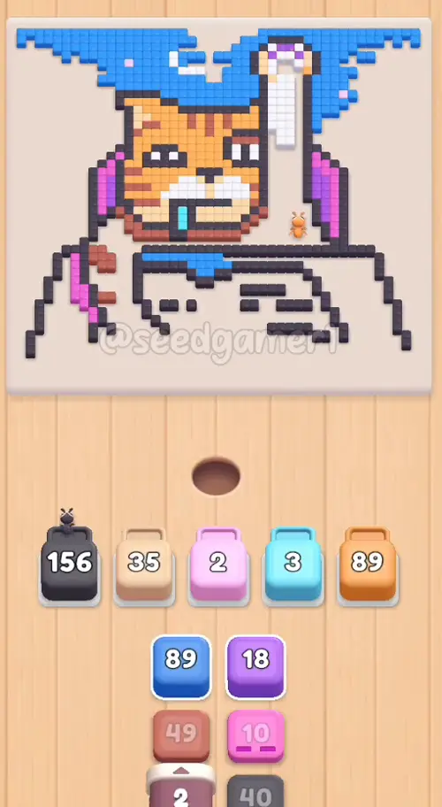 The 156-pixel dark grey block starts the second half's biggest sweep
