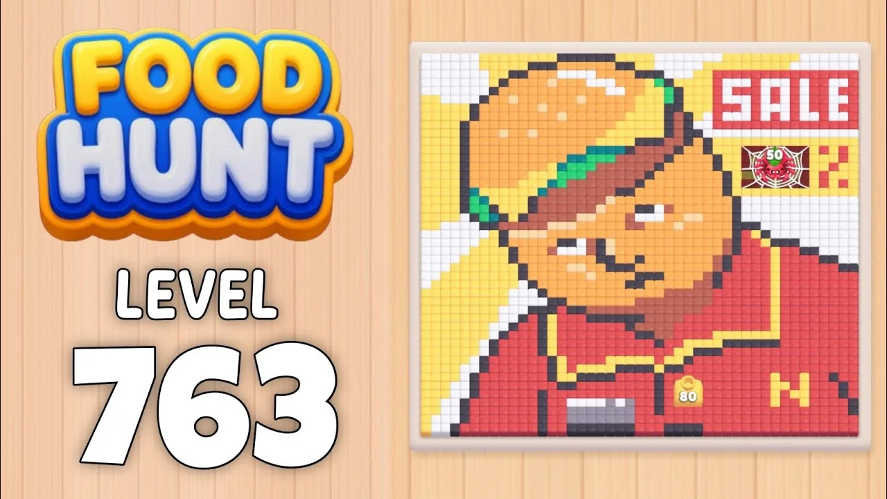 Food Hunt Level 763 board layout