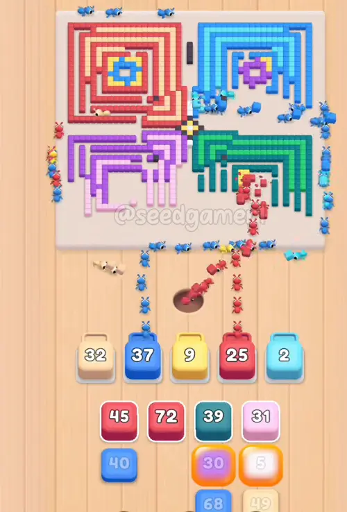 Yellow 16, the Purple 29 refill and the long-stalled Cyan 47 - the board barely moves for two minutes