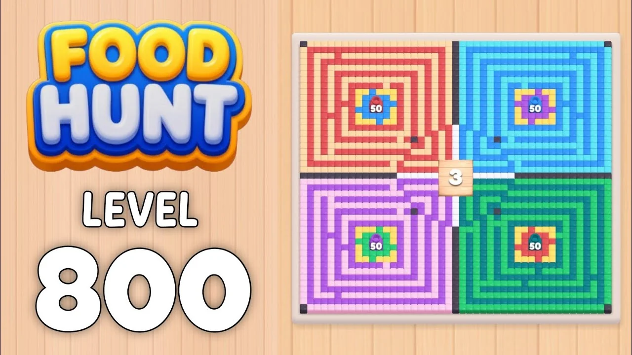 Food Hunt Level 800 board layout