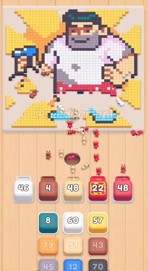 All five slots working: White 54, Brown, Sand 57, the gold-panelled Red 30 and the Red 50