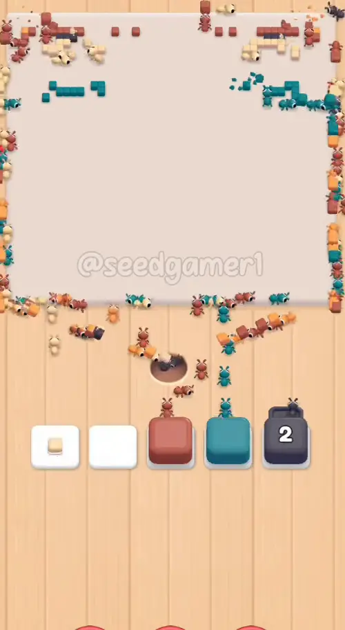 The board is nearly empty as the last blocks drain