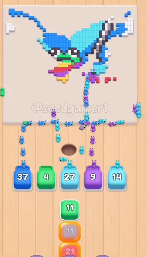 Only one queue column is left and every tap now comes from it