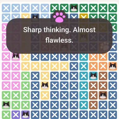 Solved board for the Meowdoku Daily Challenge on August 2, 2026