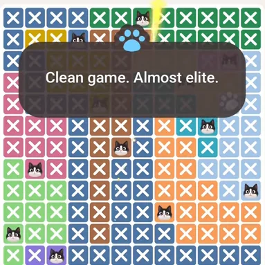 Solved board for the Meowdoku Daily Challenge on August 5, 2026