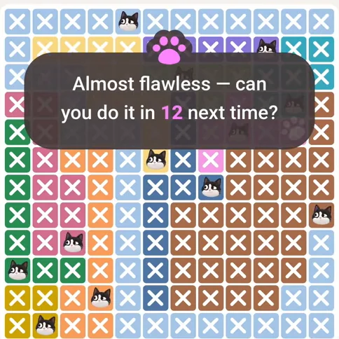 Solved board for the Meowdoku Daily Challenge on August 12, 2026