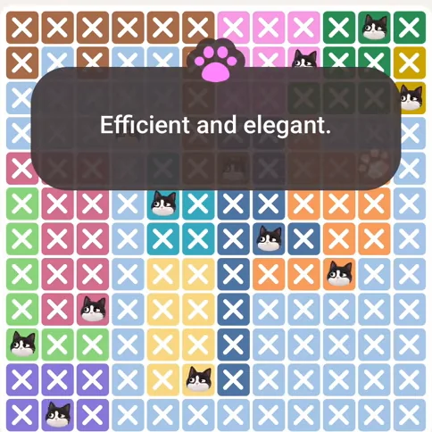 Solved board for the Meowdoku Daily Challenge on August 15, 2026