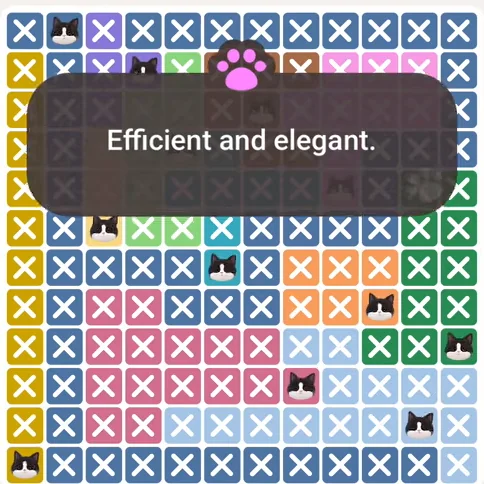Solved board for the Meowdoku Daily Challenge on August 19, 2026