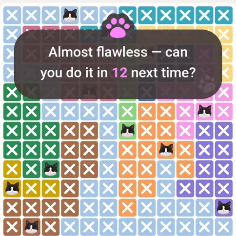 Solved board for the Meowdoku Daily Challenge on August 24, 2026