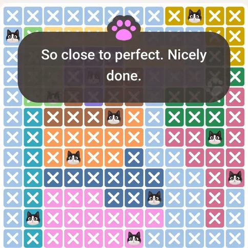 Solved board for the Meowdoku Daily Challenge on August 28, 2026
