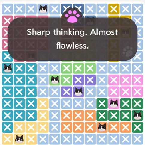 Solved board for the Meowdoku Daily Challenge on August 30, 2026