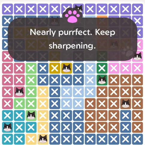 Solved board for the Meowdoku Daily Challenge on September 2, 2026