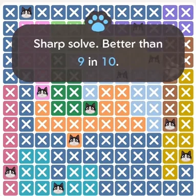 Solved board for the Meowdoku Daily Challenge on September 8, 2026