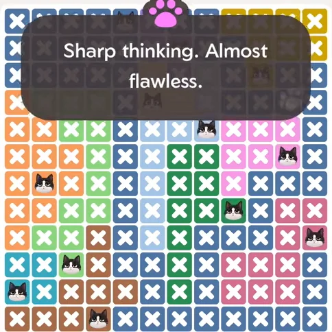 Solved board for the Meowdoku Daily Challenge on September 21, 2026
