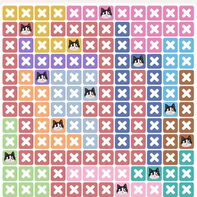 Solved board for the Meowdoku Daily Challenge on October 9, 2026