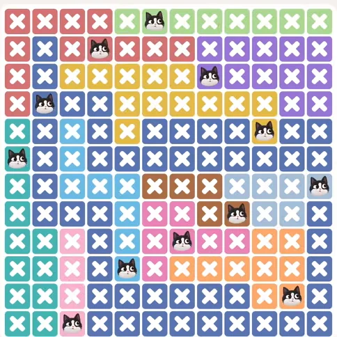 Solved board for the Meowdoku Daily Challenge on October 13, 2026