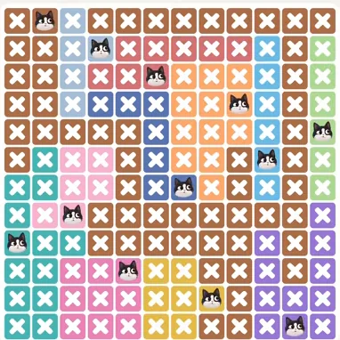 Solved board for the Meowdoku Daily Challenge on October 14, 2026