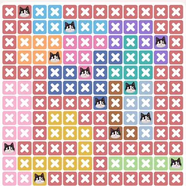Solved board for the Meowdoku Daily Challenge on October 17, 2026