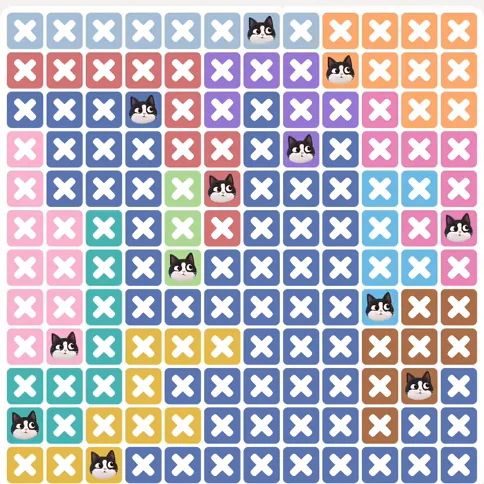 Solved board for the Meowdoku Daily Challenge on October 18, 2026