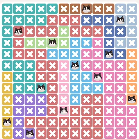 Solved board for the Meowdoku Daily Challenge on October 19, 2026