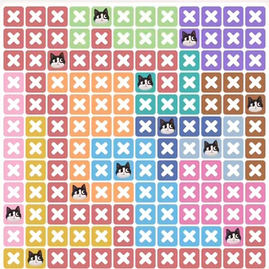 Solved board for the Meowdoku Daily Challenge on October 20, 2026