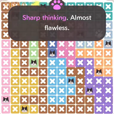 Solved board for the Meowdoku Daily Challenge on October 23, 2026
