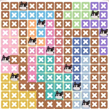 Solved board for the Meowdoku Daily Challenge on October 27, 2026