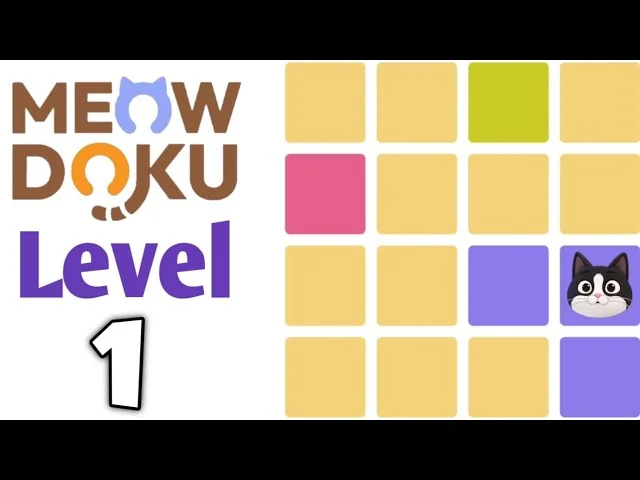Meowdoku Level 1 board